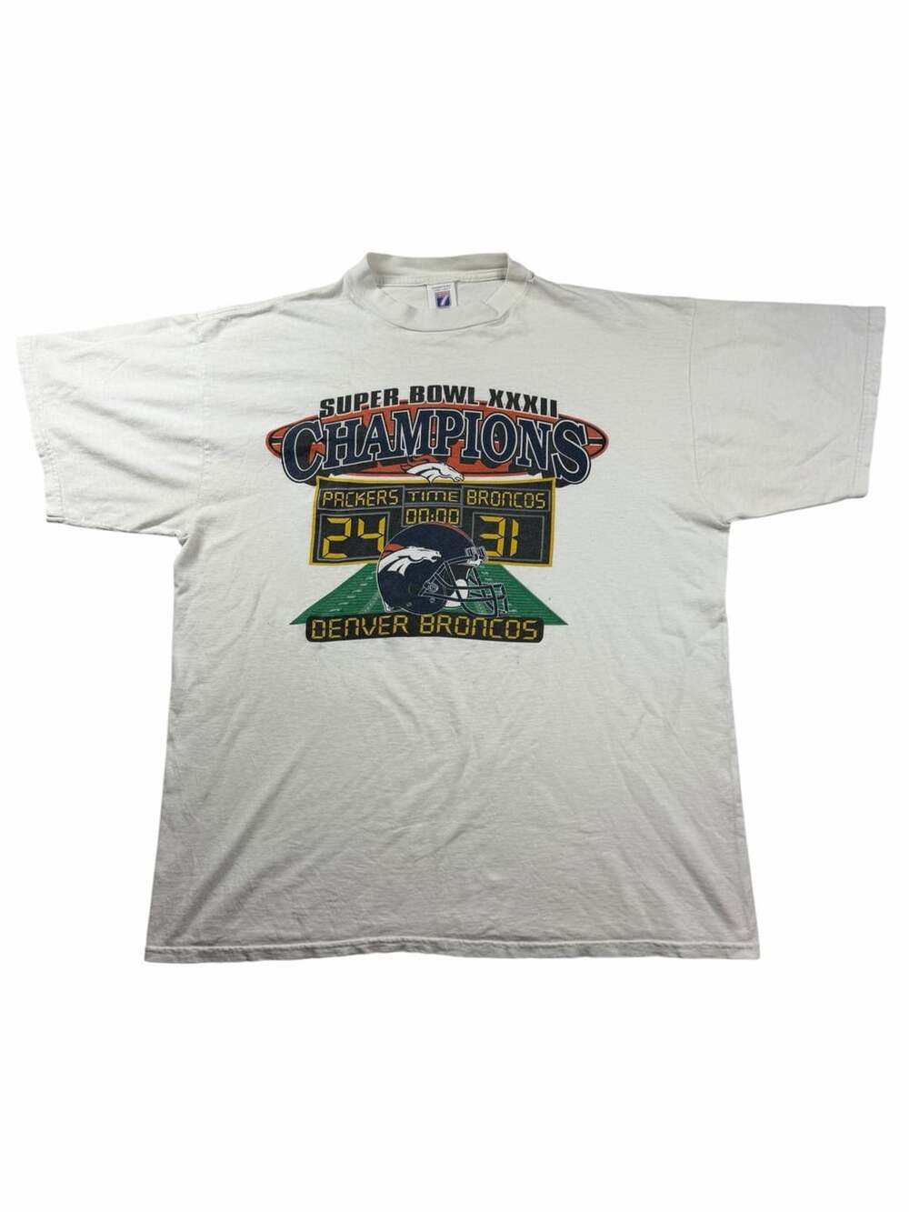 Vintage 1998 Denver Broncos Super Bowl XXXII Champions T Shirt XL Logo 7